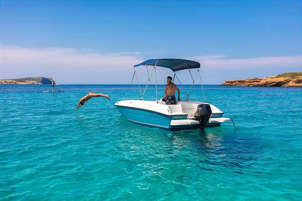 License-Free Boat Rental in Ibiza with Snorkeling & Sunset Option