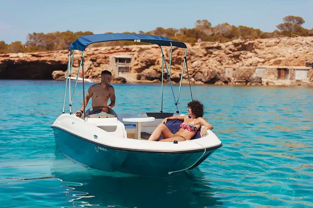 License-Free Boat Rental in Ibiza with Snorkeling & Sunset Option