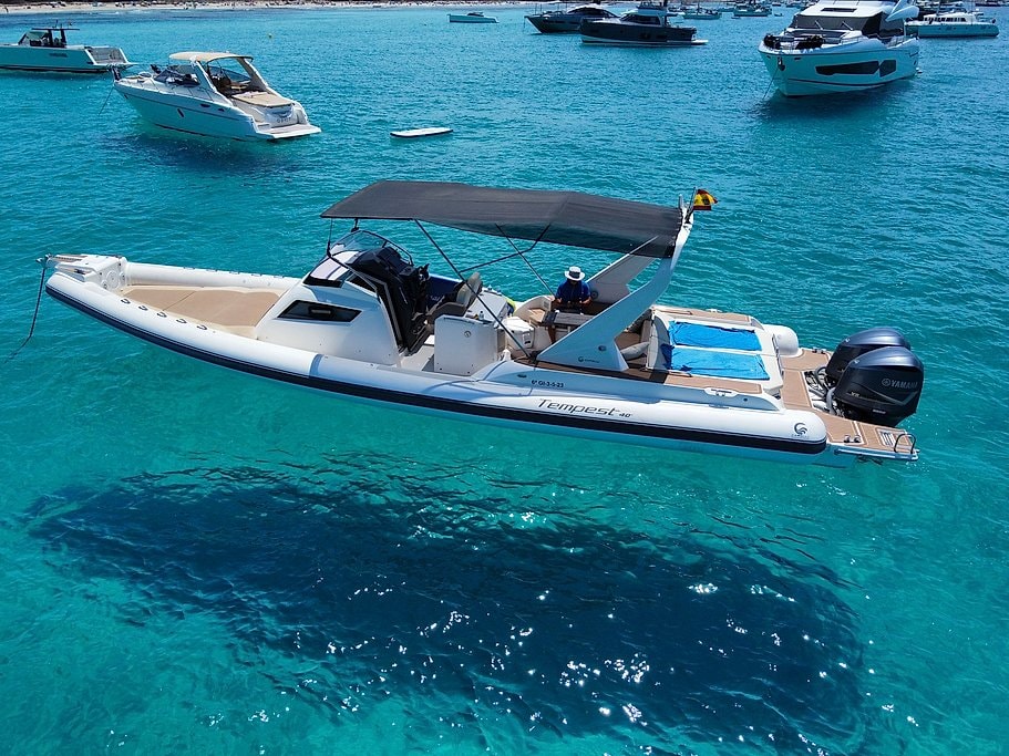 Ibiza 12-Meter Private Boat Rental with Skipper