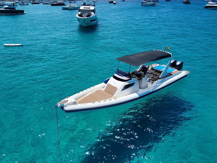 Ibiza 12-Meter Private Boat Rental with Skipper