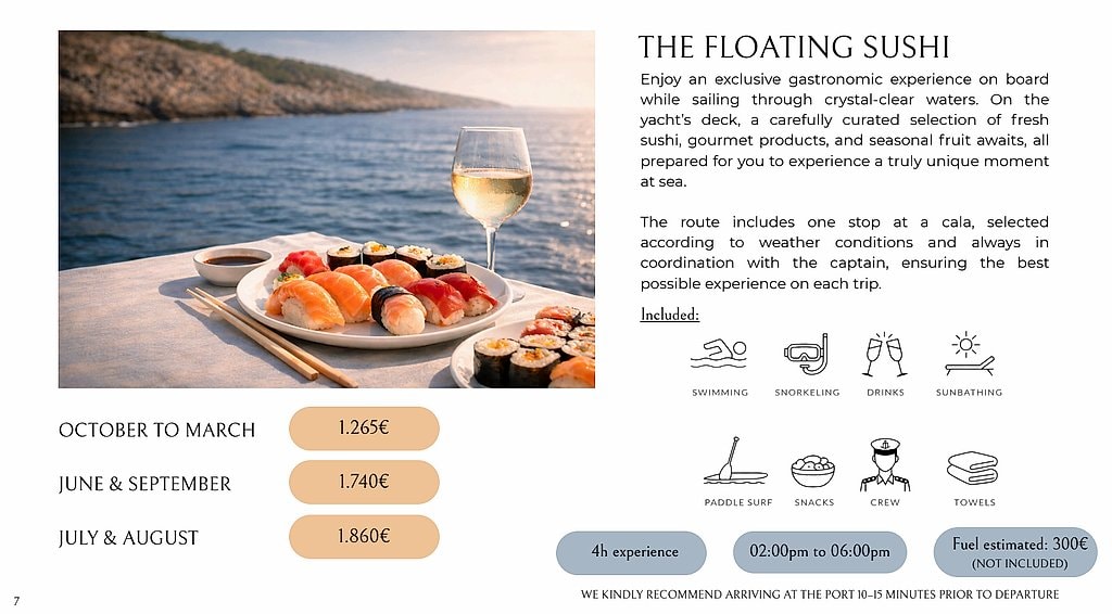 Floating Sushi Experience in Mallorca